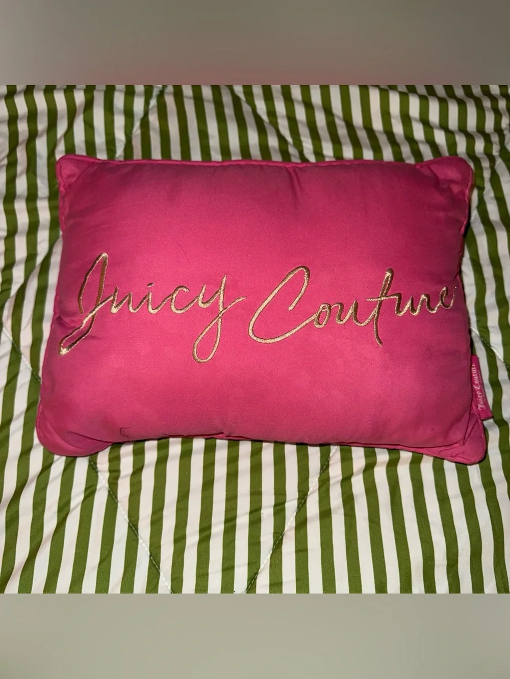 Juicy Couture Hot Pink Y2K Decorative Pillow